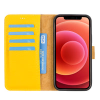 Magic Magnetic Detachable Leather Wallet Case for iPhone 12 Pro (6.1") - YELLOW - saracleather