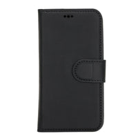 Liluri Magnetic Detachable Leather Wallet Case for iPhone 12 (6.1") - BLACK - saracleather