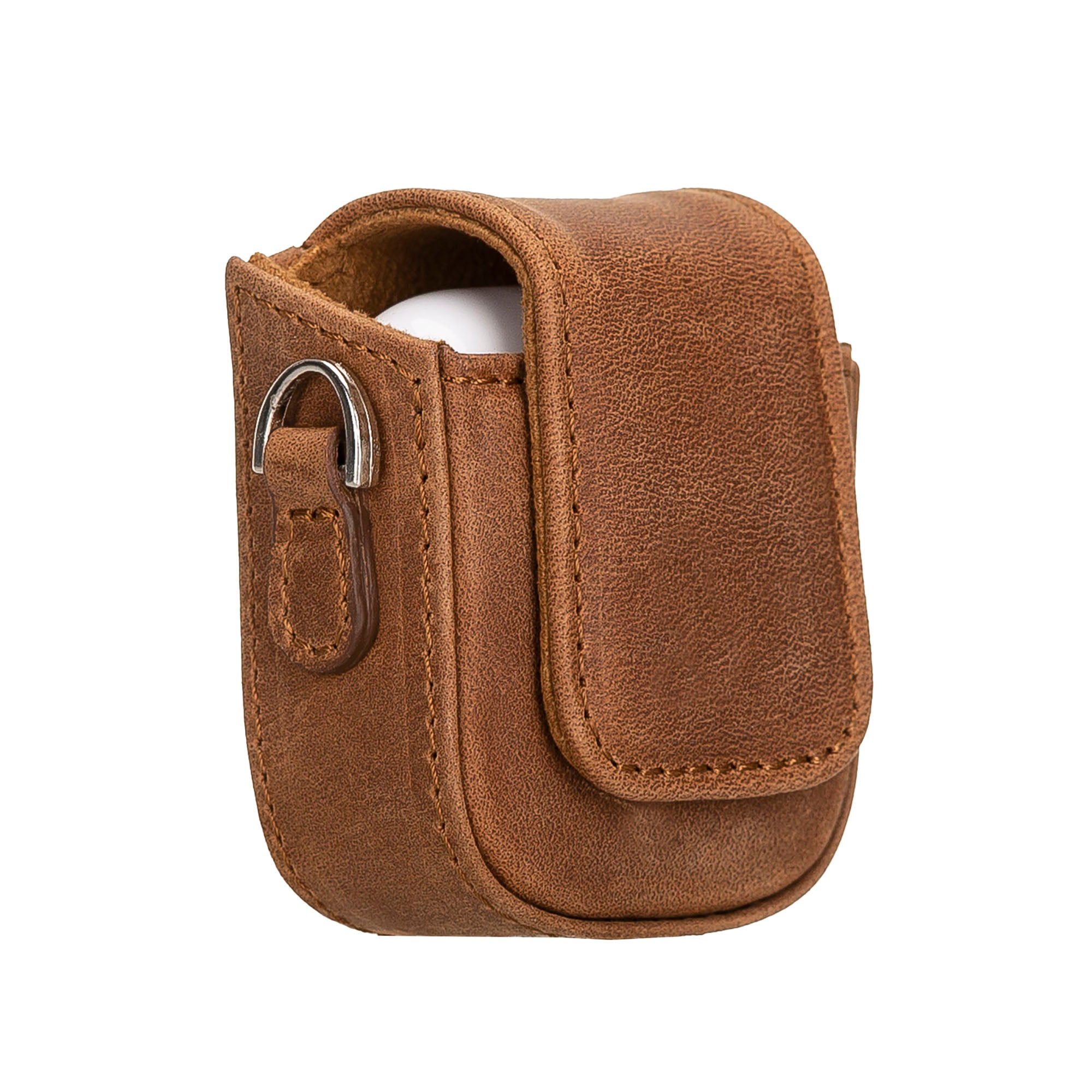 Jojo Leather Case for AirPods 1 & 2 - BROWN - saracleather