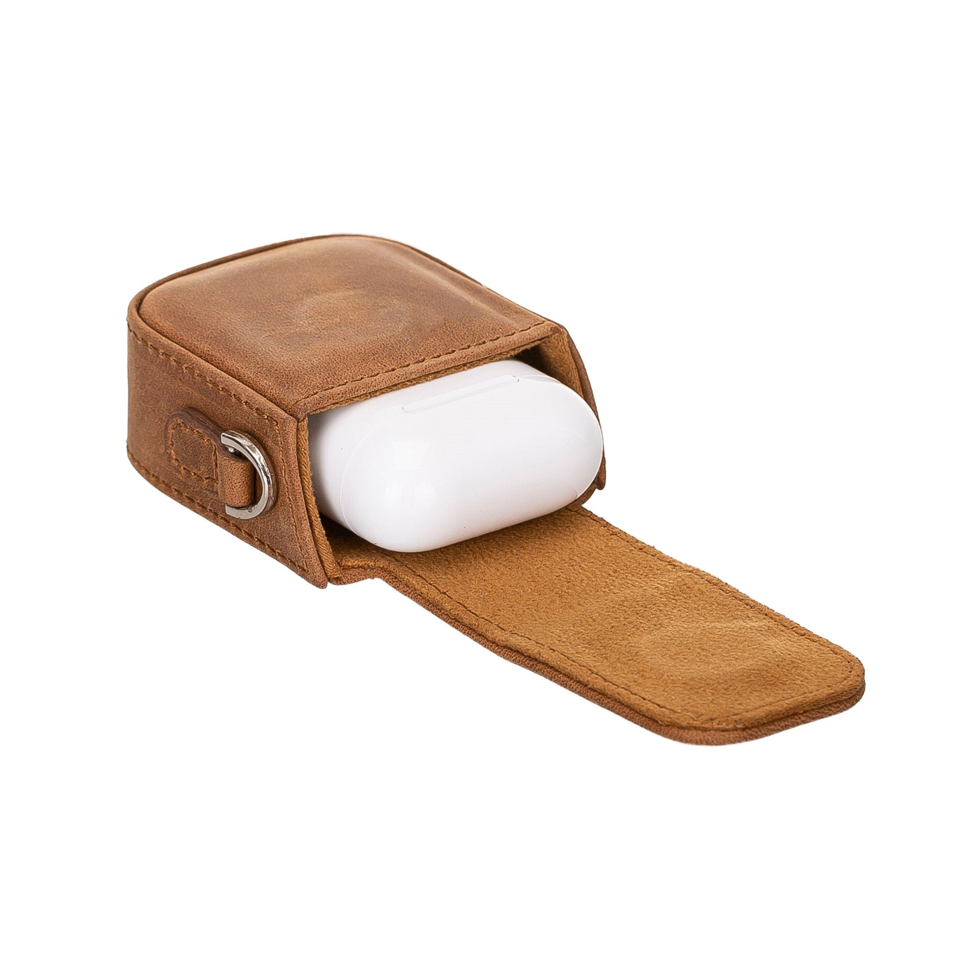 Jojo Leather Case for AirPods 1 & 2 - BROWN - saracleather