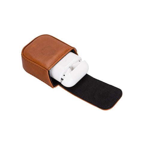 Jojo Leather Case for AirPods 1 & 2 - TAN - saracleather