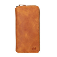 Pouch Magnetic Detachable Leather Wallet Case for iPhone 14 Pro Max (6.7") - TAN