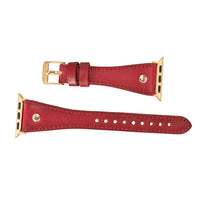 Slim Strap - Full Grain Leather Band for Apple Watch - RED
