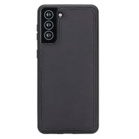 Santa Magnetic Detachable Leather Wallet Case for Samsung Galaxy S21 Plus 5G (6.7") - BLACK - saracleather