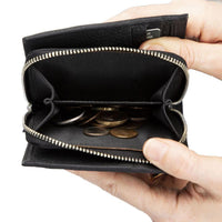 Vero Women's Leather Zipper Wallet - BLACK - saracleather