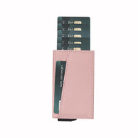 Mondello RFID Blocker Mechanism Pop Up Leather Wallet - PINK - saracleather
