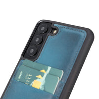 Flex Cover Leather Back Case with Card Holder for Samsung Galaxy S22 (6.1") - BLUE