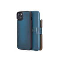Magic Magnetic Detachable Leather Wallet Case with RFID for iPhone 14 Plus (6.7") - BLUE