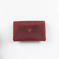 Dione Leather Business Card Holder - RED - saracleather