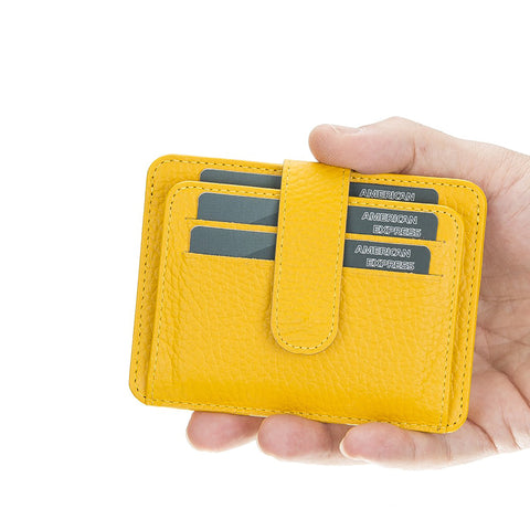 Adelao Leather Men's Bifold Wallet - YELLOW - saracleather