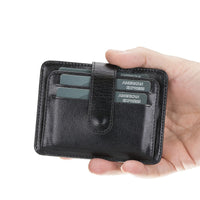 Adelao Leather Men's Bifold Wallet - BLACK - saracleather