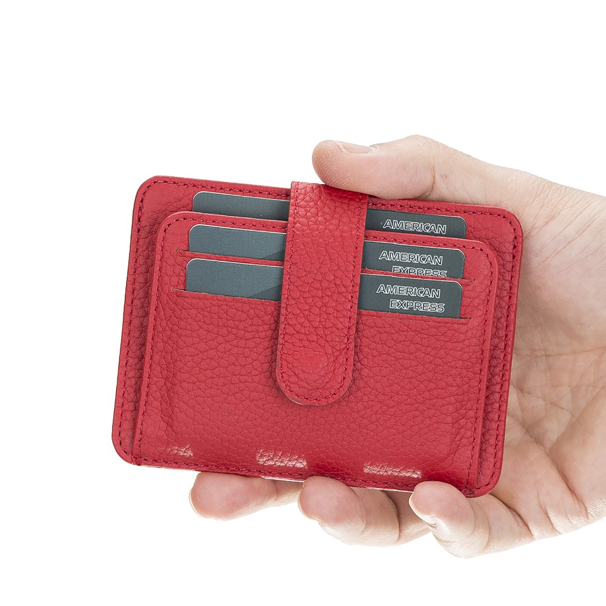 Adelao Leather Men's Bifold Wallet - RED - saracleather
