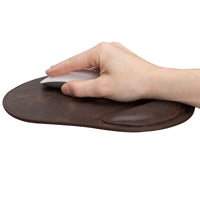 Cushioned Leather Mouse Pad - BROWN - saracleather