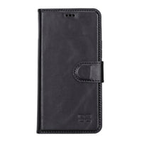 Magic Magnetic Detachable Leather RFID Blocker Wallet Case for Samsung Galaxy S22 (6.1") - BLACK