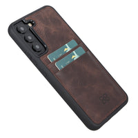 Flex Cover Leather Back Case with Card Holder for Samsung Galaxy S22 Plus (6.6") - BROWN