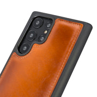 Flex Cover Leather Back Case for Samsung Galaxy S22 Ultra (6.8") - EFFECT TAN