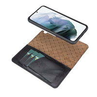 Magic Magnetic Detachable Leather RFID Blocker Wallet Case for Samsung Galaxy S22 (6.1") - BLACK