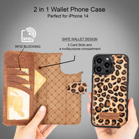 Magic Magnetic Detachable Leather Wallet Case with RFID for iPhone 14 Pro Max (6.7") - LEO