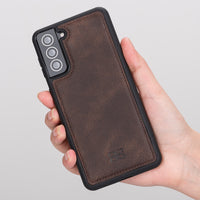Flex Cover Leather Back Case for Samsung Galaxy S21 5G (6.2") - BROWN - saracleather