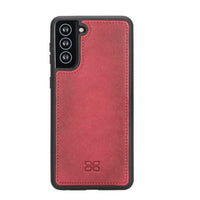 Magic Magnetic Detachable Leather Wallet Case with RFID for Samsung Galaxy S21 Plus 5G (6.7") - RED - saracleather