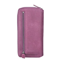 Pouch Magnetic Detachable Leather Wallet Case with RFID for Samsung Galaxy S22 Ultra (6.8") - PURPLE