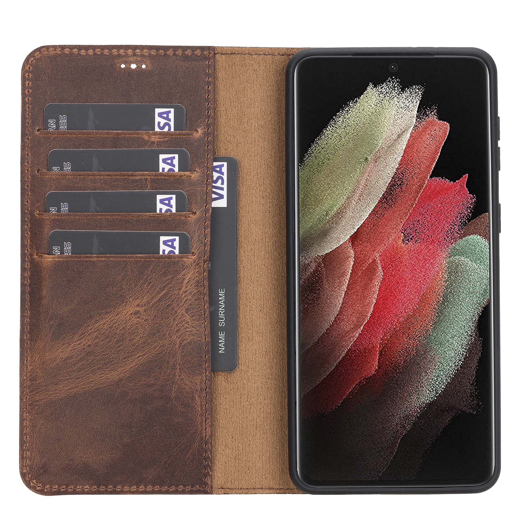 Magic Magnetic Detachable Leather Wallet Case for Samsung Galaxy S21 Plus 5G (6.7