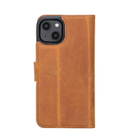Liluri Magnetic Detachable Leather Wallet Case for iPhone 14 Plus (6.7") - TAN