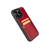 Flex Cover Leather Back Case with Card Holder for iPhone 14 Pro (6.1") - RED