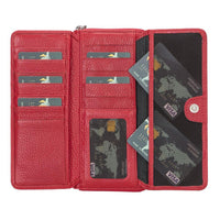 Tiago Women's Leather Zipper Wallet - RED