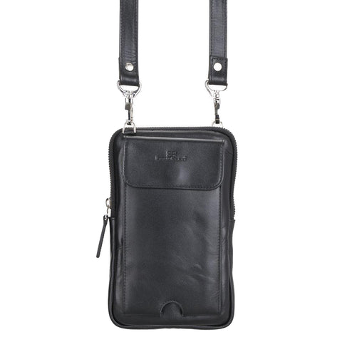 Nino Leather Crossbody Bag - BLACK - saracleather