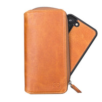 Pouch Magnetic Detachable Leather Wallet Case with RFID for Samsung Galaxy S22 Plus (6.6") - TAN