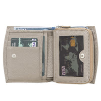 Vero Women's Leather Zipper Wallet - GRAY - saracleather
