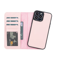Magic Magnetic Detachable Leather Wallet Case with RFID for iPhone 13 Pro Max (6.7") - PINK