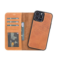 Magic Magnetic Detachable Leather Wallet Case with RFID for iPhone 13 Pro Max (6.7") - TAN