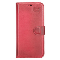 Magic Magnetic Detachable Leather Wallet Case with RFID for iPhone 13 (6.1") - RED