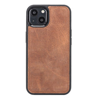 Magic Magnetic Detachable Leather Wallet Case with RFID for iPhone 13 (6.1") - BROWN