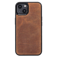 Liluri Magnetic Detachable Leather Wallet Case for iPhone 13 (6.1") - TAN - saracleather