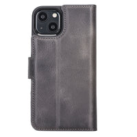 Magic Magnetic Detachable Leather Wallet Case with RFID for iPhone 13 (6.1") - GRAY