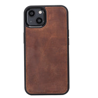 Liluri Magnetic Detachable Leather Wallet Case for iPhone 13 (6.1") - BROWN - saracleather