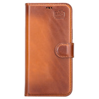 Magic Magnetic Detachable Leather Wallet Case with RFID for iPhone 13 Mini (5.4") - EFFECT BROWN