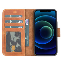 Magic Magnetic Detachable Leather Wallet Case with RFID for iPhone 13 Mini (5.4") - TAN