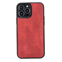 Liluri Magnetic Detachable Leather Wallet Case for iPhone 13 Pro Max (6.7") - RED - saracleather