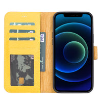 Magic Magnetic Detachable Leather Wallet Case with RFID for iPhone 13 (6.1") - YELLOW