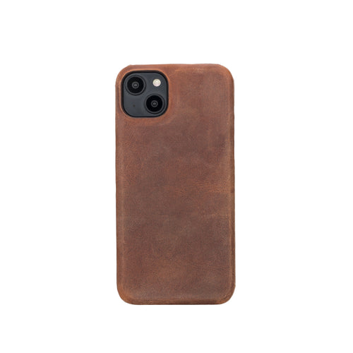 Ultimate Jacket Leather Phone Case for iPhone 14 (6.1") - BROWN
