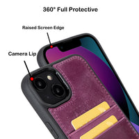 Flex Cover Leather Back Case with Card Holder for iPhone 14 Plus (6.7") - PURPLE