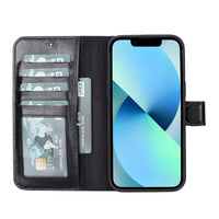 Magic Magnetic Detachable Leather Wallet Case with RFID for iPhone 14 Plus (6.7") - BLACK