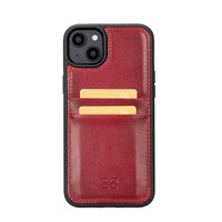 Flex Cover Leather Back Case with Card Holder for iPhone 14 Plus (6.7") - RED