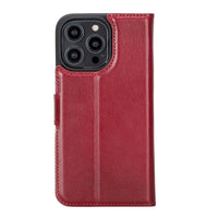 Magic Magnetic Detachable Leather Wallet Case with RFID for iPhone 14 Pro (6.1") - RED