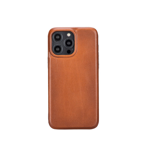 Rock Cover Leather Back Case for iPhone 14 Pro (6.1") - TAN