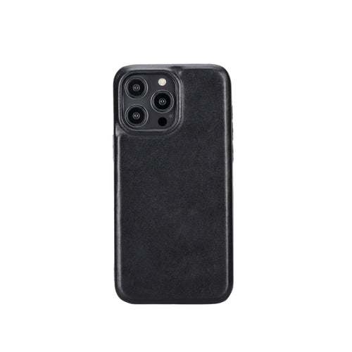 Rock Cover Leather Back Case for iPhone 14 Pro (6.1") - BLACK